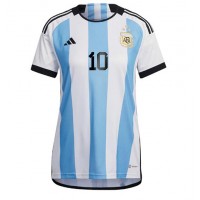 Koszulka piłkarska Argentyna Lionel Messi #10 Strój Domowy dla kobiety MŚ 2022 tanio Krótki Rękaw